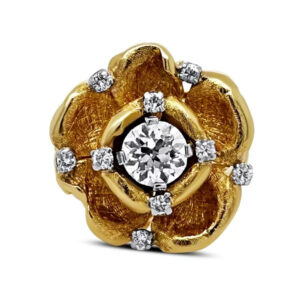 18k Vintage Flower Diamond Ring
